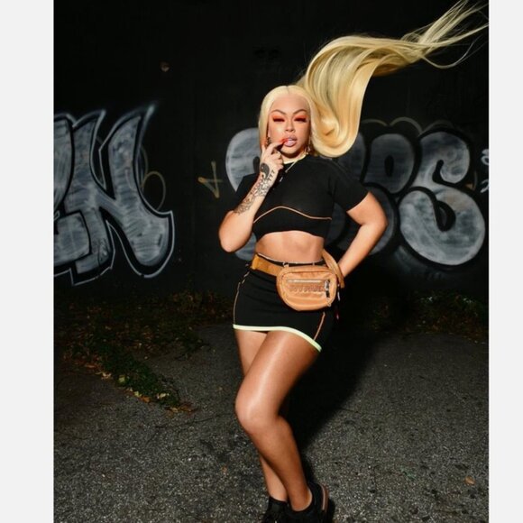 Ivy Park Adidas Drip 2 Mini Bodycon Knit Skirt 3X - Picture 2 of 13